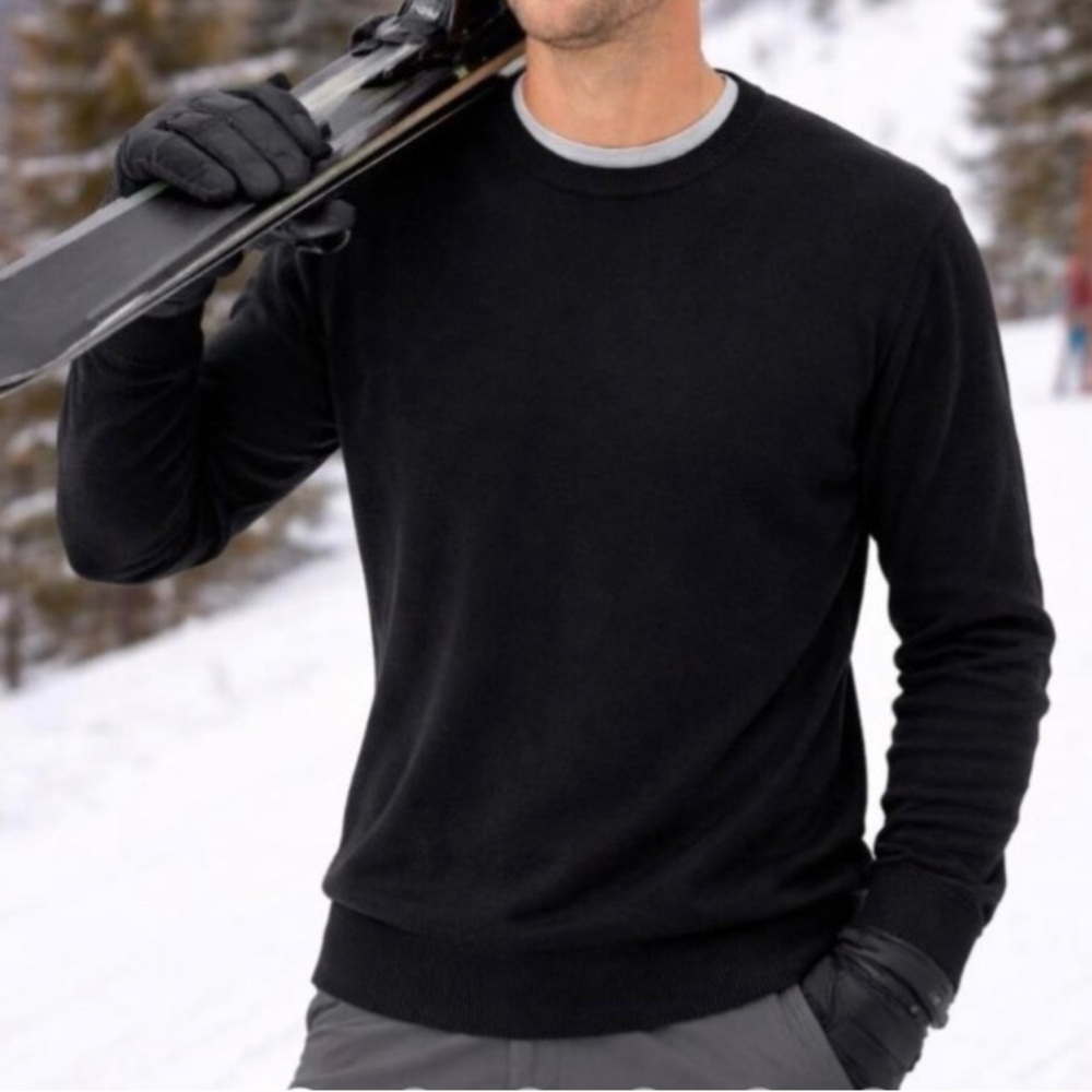 Icebreaker Men's Black Crewneck Merino Wool Sweater